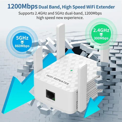 Miniatura 3 de Amplificador de señal WiFi, repetidor inalámbrico de Internet para cobertura del hogar de hasta 10000 pies cuadrados y 35 dispositivos, amplificador