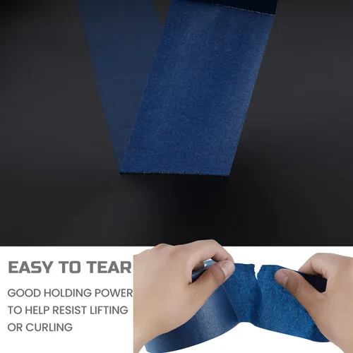 Miniatura 7 de Lichamp Cinta adhesiva ancha de 3 pulgadas, 1 paquete de cinta azul para pintores, papel de enmascarar azul, 3 pulgadas x 55 yardas x 1 rollo