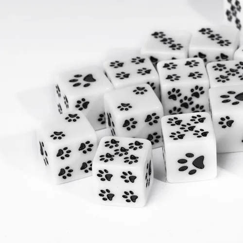 Miniatura 3 de Juego de 10 dados D6 de 16 mm, juego de dados blancos de 6 lados para juegos de mesa RPG A-white