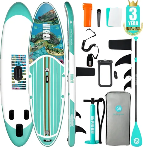Miniatura 12 de Niphean Tabla de remo inflable con accesorios de SUP, cubierta de EVA antideslizante, tablas de remo inflables de 10 pies 6 pulgadas para adultos