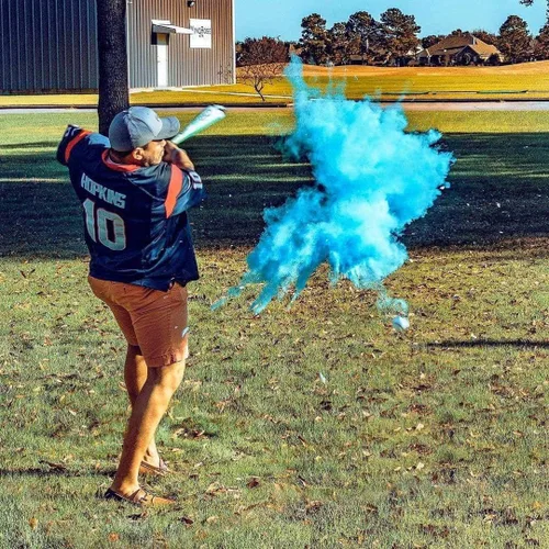 Miniatura 4 de Juego de béisbol para revelación de género, bolas azules y rosadas, explosivas con polvo, la mejor idea para niños o niñas, fiesta reveladora