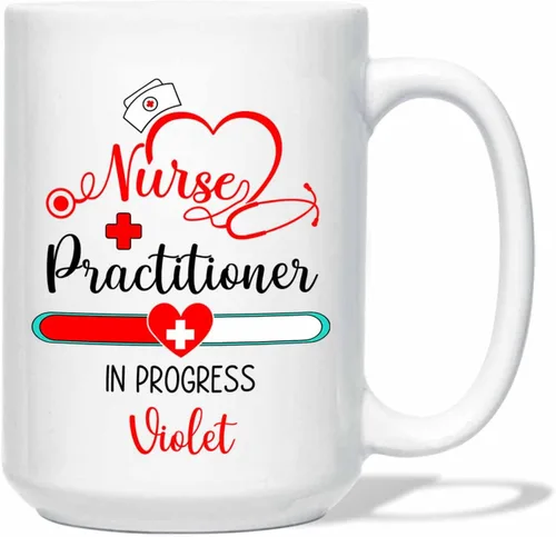Miniatura 7 de Taza de enfermera practicante con nombre personalizado, regalo NP, taza de café para estudiante de enfermería, regalo médico personalizado