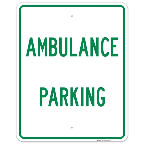 Miniatura 9 de Señal de estacionamiento de ambulancia, 10 x 14 pulgadas, aluminio 040 libre de óxido, resistente a la decoloración, fabricado en Estados Unidos