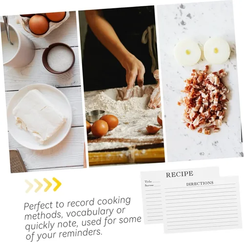 Miniatura 2 de TEHAUX 50pcs Tarjetas de Receta Fotos Sellos para Cocinar Accesorios de Cocina Uso Diario Receta Papel
