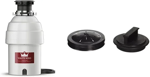Waste King Legend Series 1 HP - Triturador de basura de alimentación continua con cable de alimentación, (L-8000) y tapón de eliminación de basura