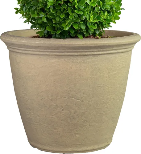 Miniatura 27 de Sunnydaze Anjelica - Maceta grande de plástico para plantas, maceta grande de plástico de doble pared para exteriores con agujeros de drenaje Óxido