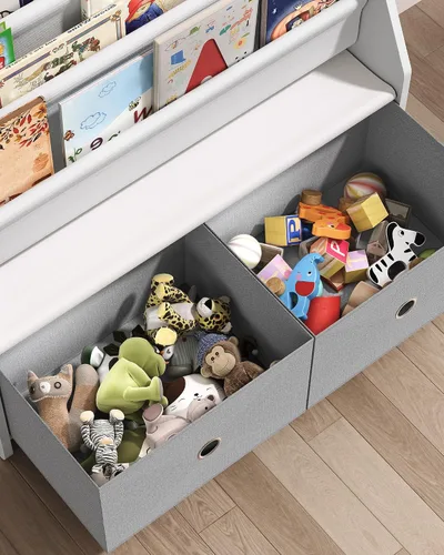 Miniatura 7 de CHOEZON Estantería infantil y almacenamiento de juguetes, estante de libros para niños de gran capacidad de 4 niveles, estantería para niños