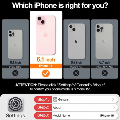 Miniatura 2 de TORRAS Funda con soporte giratorio de 360° para iPhone 15/iPhone 14, compatible con MagSafe, soporte de anillo magnético