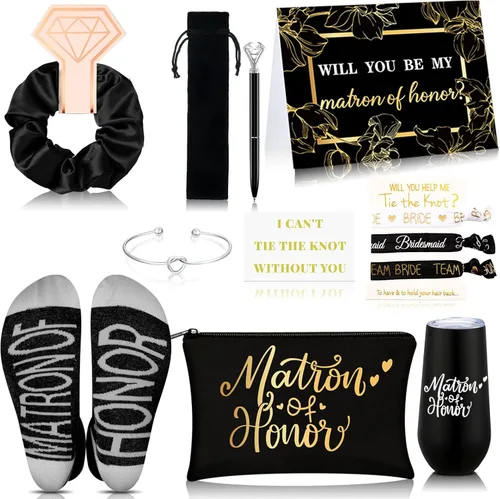 Yexiya Juego de 13 piezas de regalo de caja de propuesta de dama de honor, regalo con texto en inglés "Will You Be My Maid of Honor", de acero