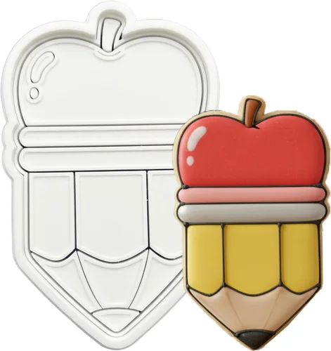 Miniatura 39 de Juego de cortador de galletas de regreso a clases con sellos de émbolo, 11 piezas, regalos de cocina, cumpleaños, vacaciones, ácido poliláctico 3D