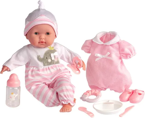 Miniatura 8 de Muñecos bebé gemelos de cuerpo blando de Berenguer Boutique (15 pulgadas), muñeca sencilla, 15 pulgadas Set básico gris