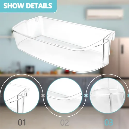 Miniatura 3 de WPW10710203 W10710203 Estante de puerta de refrigerador para Whirlpool wrs588fihz00 wrs588fihz04 wrs588fihz06 msf25d4mdm02 Contenedor de estante