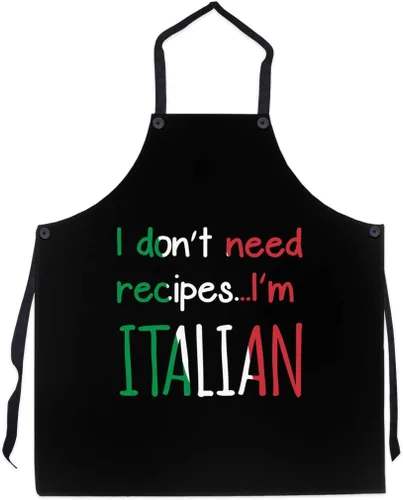 P.S. I Love Italy I Don't Need Recipes I'm Italian Delantal - Delantal con peto con temática italiana para hombres y mujeres