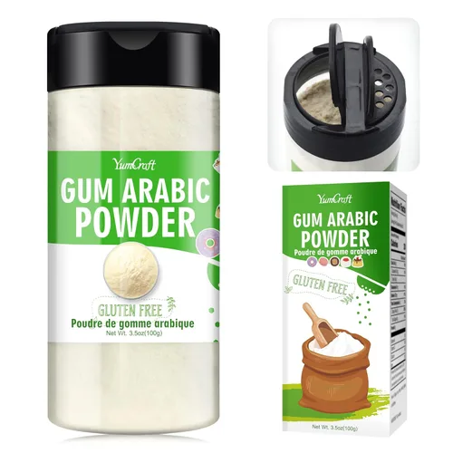 Polvo de goma de mascar árabe – Polvo de goma de acacia premium de 3.5 onzas, goma de mascar árabe 100% pura de grado alimenticio para pintura de