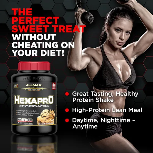 Miniatura 3 de ALLMAX HEXAPRO, Chocolate - 2 lb - 25 gramos de proteína por porción - 8 horas de liberación sostenida - cero azúcar - 21 porciones