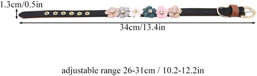 Miniatura 4 de Elegante collar de perro de piel sintética con corbatín de flores, collar de gato y perro para perros medianos a grandes para uso diario, bonito