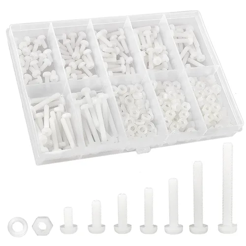 Miniatura 7 de M3 Kit de Surtido de Tornillos de Nylon Negro de Cabeza Redonda, Pernos y Tuercas, Juntas (M3 Métrico: 6mm 8mm 10mm 12mm 15mm 20mm 25mm)