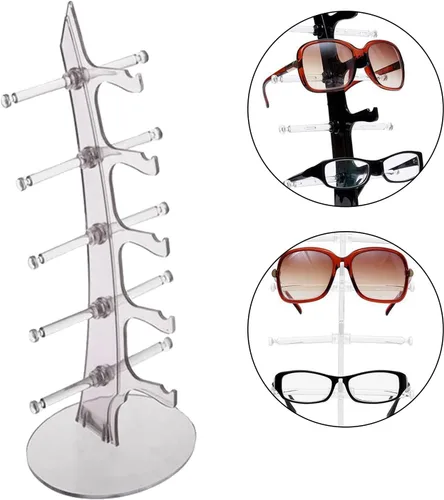 Miniatura 2 de Organizador de caja de joyería para mujeres y niñas para 5 lentes de sol soporte para gafas caja de joyería de viaje caja de pecho 494 transparente