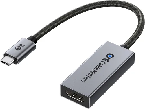 Cable Matters Adaptador unidireccional USB C a HDMI 2.1 de 48 Gbps para macOS, soporta 8K @60Hz / 4K @240Hz HDR, adaptador Thunderbolt 5 a HDMI, no