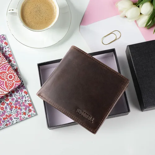 Miniatura 8 de YOOMALL Cartera de piel para hombre con bolsillo para monedero y ventana de identificación