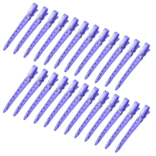 Miniatura 12 de 24 Paquetes de Pinzas Pico de Pato, Bantoye 2.75 Pulgadas Pinzas de Cocodrilo Rizadoras de Metal Antioxidante con Agujeros para Peinado del Cabello