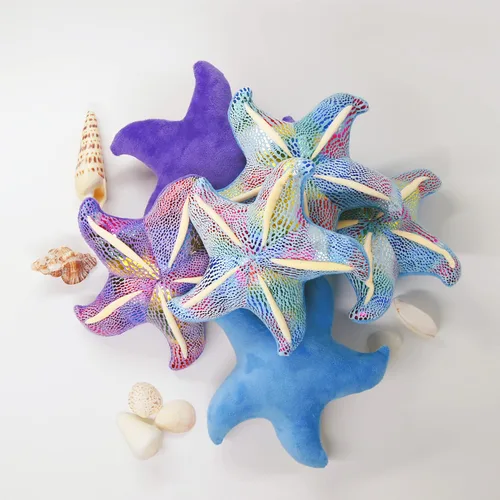 Miniatura 5 de Juguete de peluche de estrella de mar, animales marinos, animales marinos, linda decoración de habitación de playa y océano costero