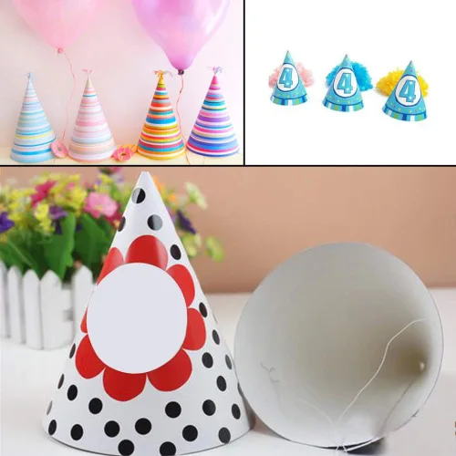 Miniatura 6 de Sombreros de fiesta de papel blanco para cumpleaños de niños, manualidades decorativas de cono a granel para adultos, arte de bricolaje, suministros