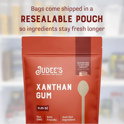 Miniatura 5 de Judee's Gluten Free Polvo de goma xantana, versátil goma xantana para hornear, agente de textura apto para dieta cetogénica, salsas y aderezos