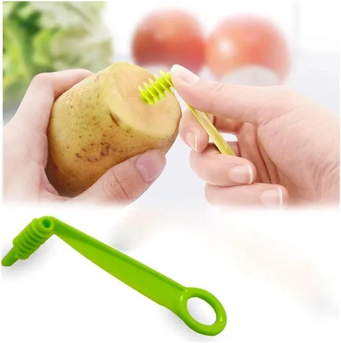 Cortador de corte verde manual tornillo espiral rebanador patata zanahoria pepino verduras cuchillo espiral accesorios de cocina herramientas