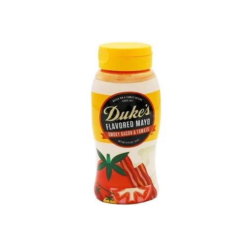 Duke's Botella exprimible de mayonesa con sabor a tocino y tomate, ahumada y salada, 14 onzas (paquete de 1)