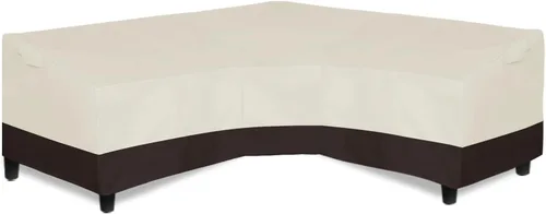 Miniatura 14 de Easy-Going Funda de sofá seccional para patio de alta resistencia 600D, 100 x 100 pulgadas, en forma de V, funda impermeable para sofá seccional