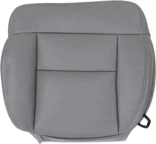 NLQR Funda de asiento de microfibra de cuero de repuesto para lado del conductor delantero #QB gris ceniza medio compatible con Ford F150 Lariat
