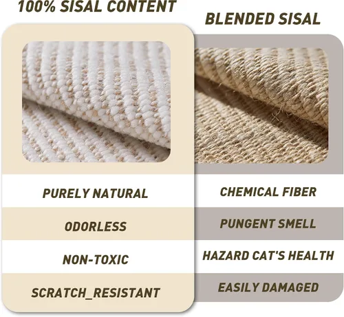 Miniatura 6 de Cama Rascador Extra Grande para Gatos de Interior – Almohadilla de Sisal Gigante Curvada para Rascar, Sillón Tumbona para Gatos, Poste Rascador