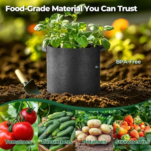Miniatura 3 de T4U Bolsas de cultivo de 10 galones, macetas de tela para plantas, macetas de patatas, bolsas de jardín para cultivar verduras, bolsas de cultivo