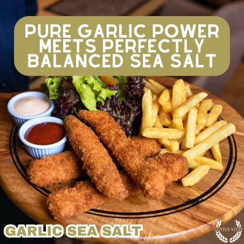 Miniatura 2 de Sal marina clásica de ajo gourmet Todo natural Sal gourmet ultra premium Condimento de acabado artesanal Lote pequeño Sin OMG Hecho a