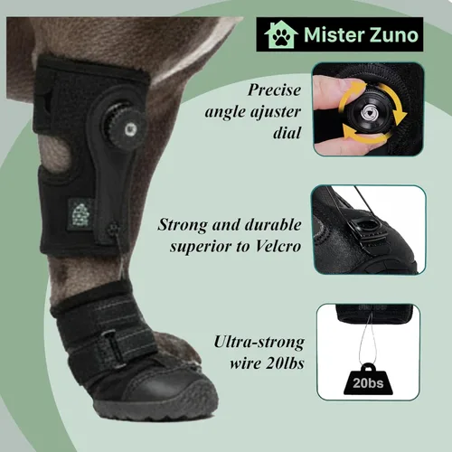 Miniatura 3 de Soporte ortopédico para patas traseras para perros, bota ajustable sin nudillos para patas delanteras o traseras, arrastre de patas y soporte