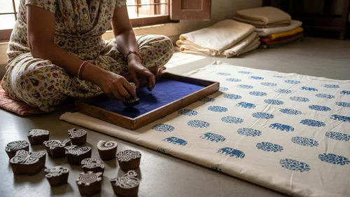 Miniatura 6 de CraftsofIndia® Bloques de madera de animales y pájaros para estampación, impresión en bloques en textiles, manualidades de cerámica, henna, pintura