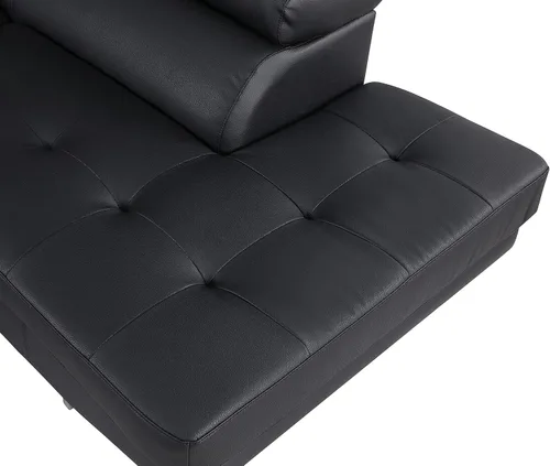 Miniatura 5 de BlackJack Furniture Union Modern - Sofá modular de piel sintética con reposacabezas ajustables, diván orientado hacia la izquierda, elegante asiento