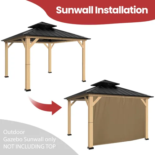 Miniatura 6 de Coastshade Panel de toldo de pérgola de repuesto para pérgola de 8 pies, paneles de privacidad para cenadores con 10 anillos de cortina y ganchos