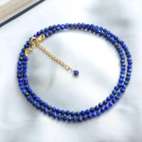 Miniatura 34 de Gempires - Collar de cuentas de piedras naturales hechas a mano, joyería de cristal hipoalergénica de 20 pulgadas, chapado en oro, joyería de moda