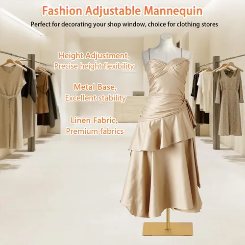Miniatura 2 de Female Mannequin Torso Sewing: Adjustable Height from 47.2 to 74.8 Inch Female Dress Form for Sewing and Clothing Display - Pinnable Mannequin with