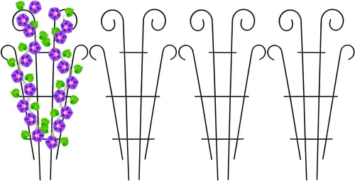 Mklsit Paquete de 4 enrejados de metal de 23 pulgadas para plantas trepadoras al aire libre, soporte de enrejado de plantas de interior para plantas
