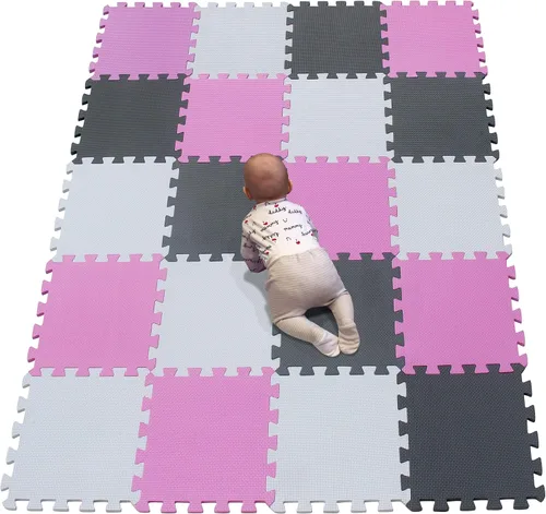 Miniatura 18 de YIMINYUER Alfombra de juego para bebé, 20 piezas de rompecabezas de espuma EVA suave para ejercicio y yoga, alfombrilla no tóxica portátil para sala