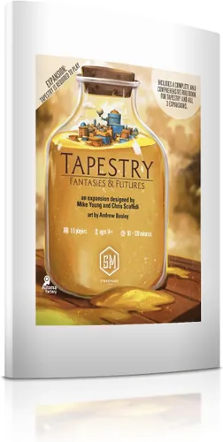 Stonemaier Games: Tapestry: Fantasies & Futures Expansion de Chris Scaffidi & Mike Young | Añadir al tapiz | Nuevas civilizaciones, tarjetas y