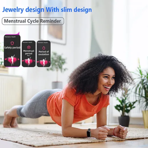 Miniatura 6 de FITVII Slim - Rastreador de actividad física con oxígeno en sangre, presión arterial, monitoreo de frecuencia cardíaca y sueño 24/7, rastreadores
