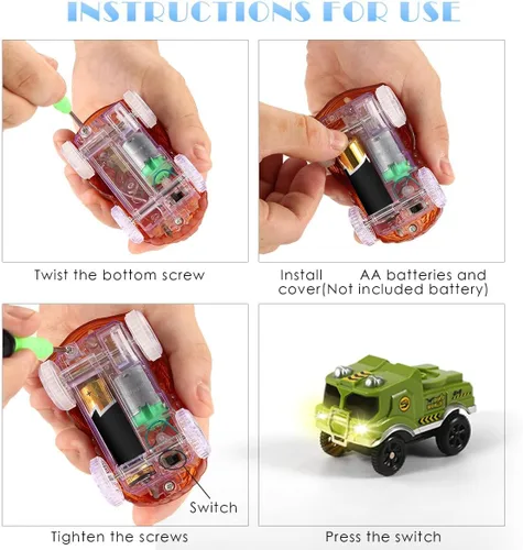 Miniatura 5 de Save Unicorn Solo repuesto para autos de pistas, carriles que brillan en la oscuridad, accesorios para pistas de automóvil con 3 luces LED