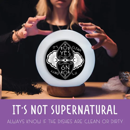 Miniatura 2 de Imán gótico de tablero Ouija para lavavajillas – Letrero limpio y sucio para decoración de cocina de bruja, accesorios estéticos negros para hogar