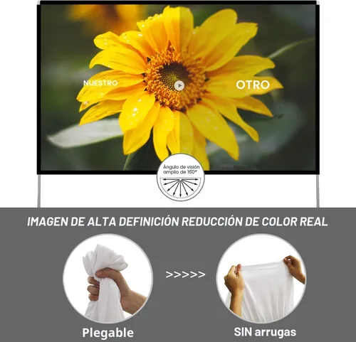 Miniatura 3 de Pantalla de proyector para exteriores con soporte de 100 pulgadas: Pantalla de proyección portátil 16:10 4K HD Pantalla de cine al aire libre