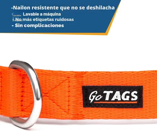 Miniatura 7 de Collar para perros personalizado, collares bordados con nombre de mascota y número de teléfono, azul, negro, rosa, rojo y naranja collares