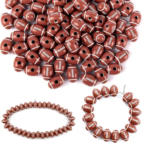 Miniatura 16 de AUEAR, 50 piezas de cuentas de béisbol de 12 mm para hacer joyas deportivas, collar, pulsera, decoración artesanal, accesorios